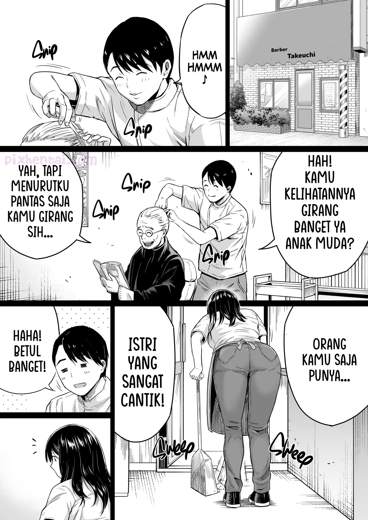 Komik hentai xxx manga sex bokep Marry a Big Breasted Young Wife Who Came to a Plain Barber Shop 2 page 3